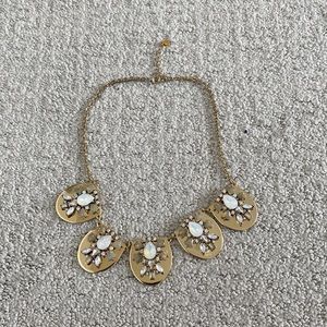 Embellished necklace with faux gemstones